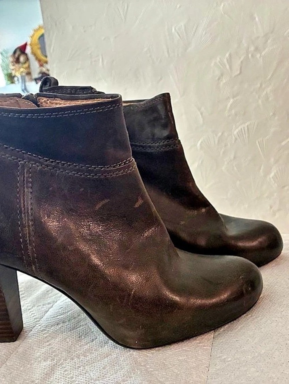 Frye Brown Heeled Ankle Boots